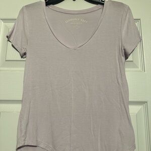 Light purple V-neck T-shirt